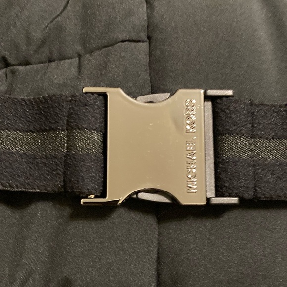 NWT Michael Michael Kors Women’s Belted Bibbed Hooded Puffer Coat - Black - Picture 13 of 16